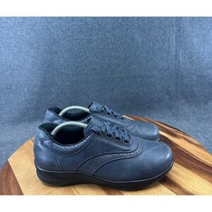 SAS Walk Easy Womens 7.5 M Navy Blue Leather Walking Shoes Sneakers Made in USA